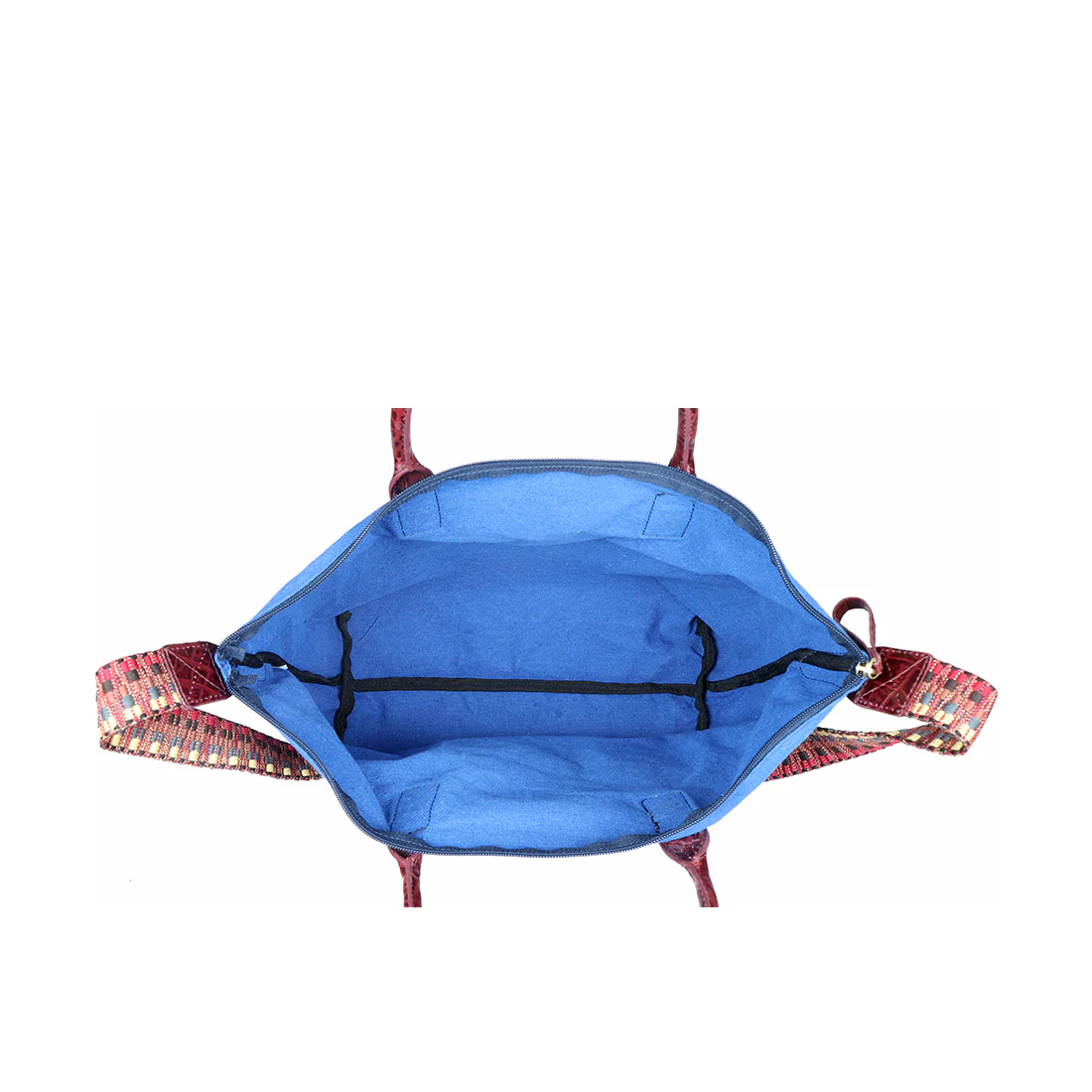 Fb Mata Hari Blue Leather Tote Bag - Image 4