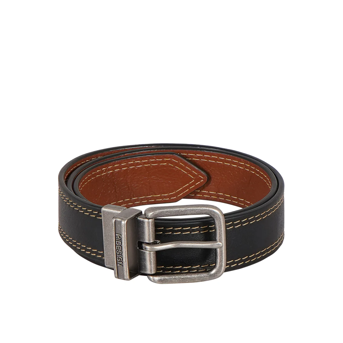 Mateo Adrian Men's Black Reversible Leather Belt - Image 5