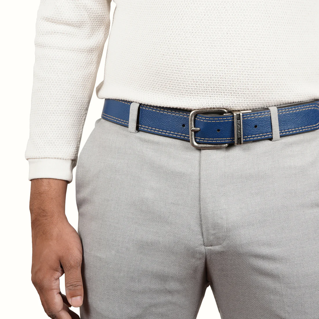 Mateo Adrian Men's Brown Reversible Leather Belt - Image 8
