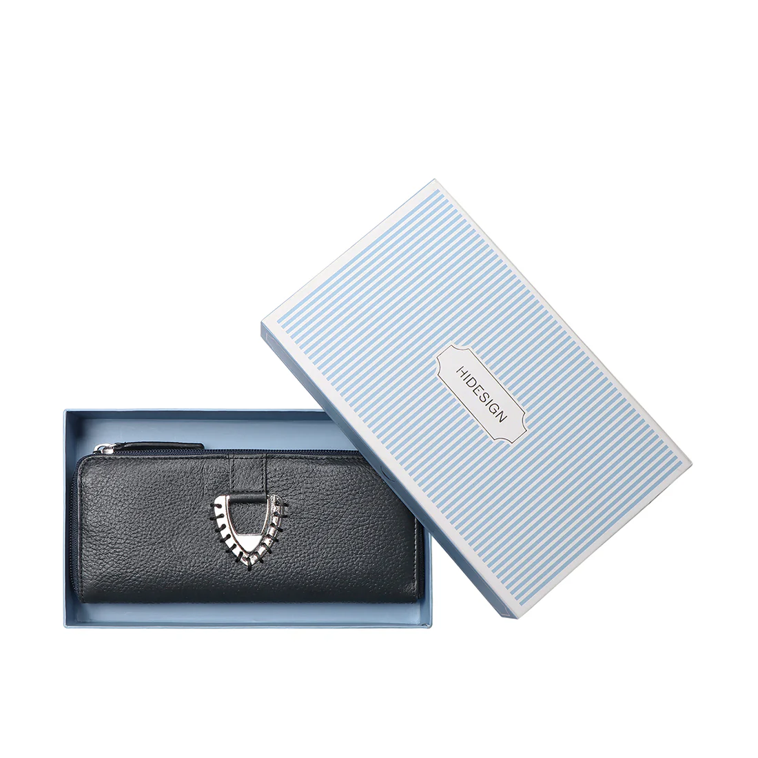 Mendoza W4 Blue Leather Zip Around Wallet - Image 7