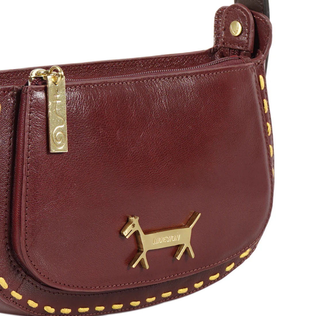 Merida 02 Red Leather Shoulder Bag - Image 6