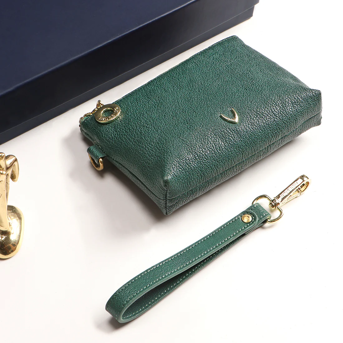 Merry Green Leather Wrist Pouch - Image 2