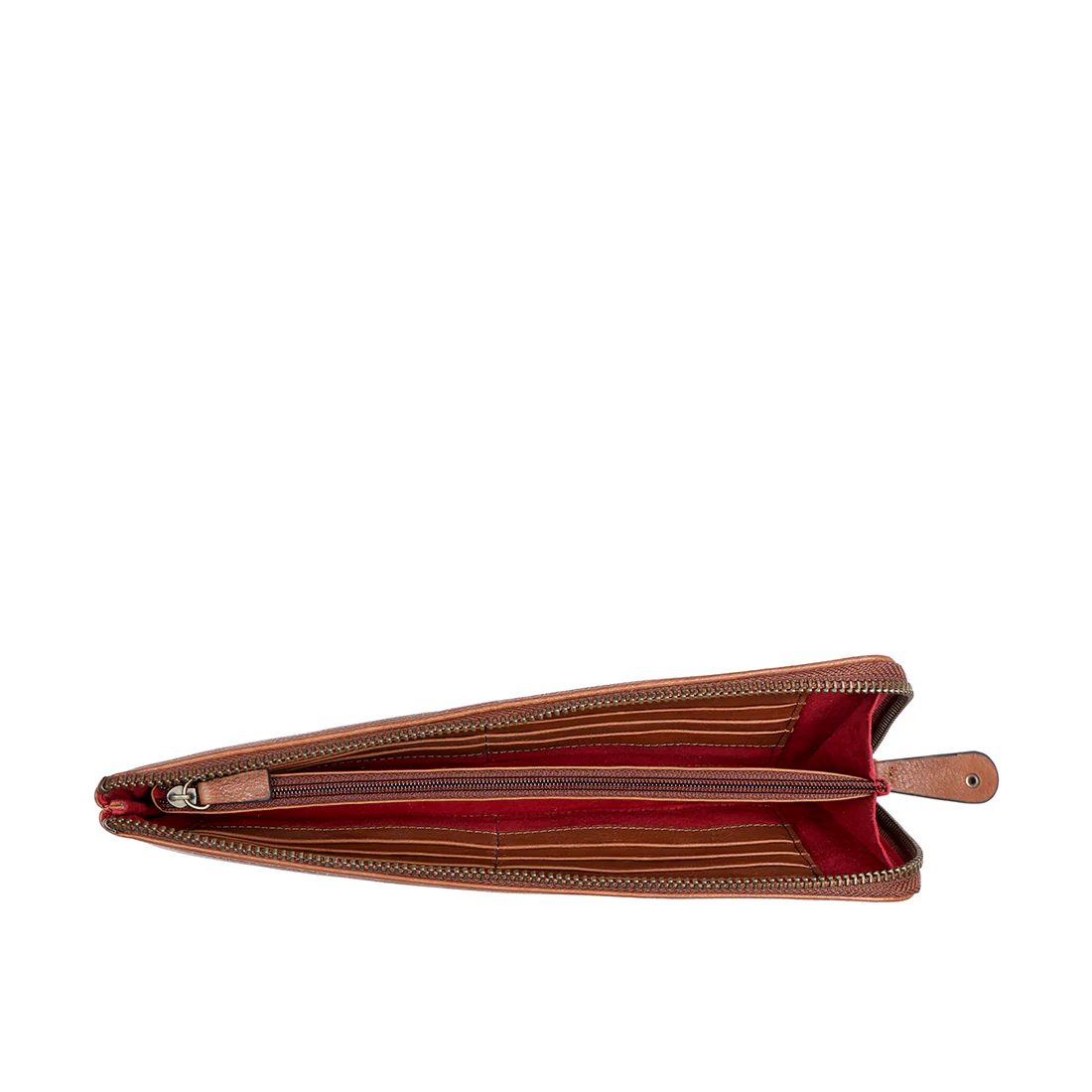 Metal W1 Tan Leather Zip Around Wallet - Image 4