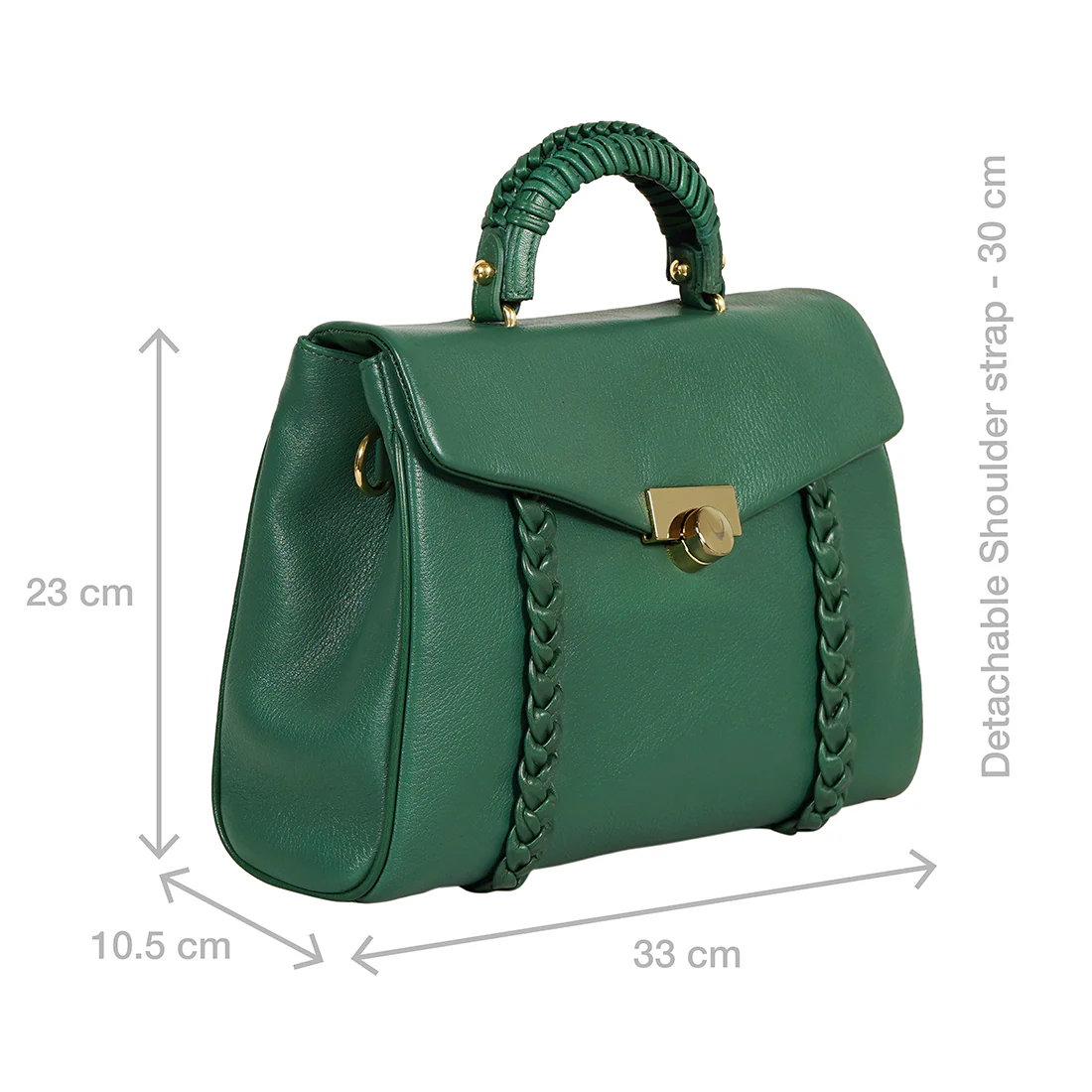 Milos-03 Green Leather Shoulder Bag - Image 3
