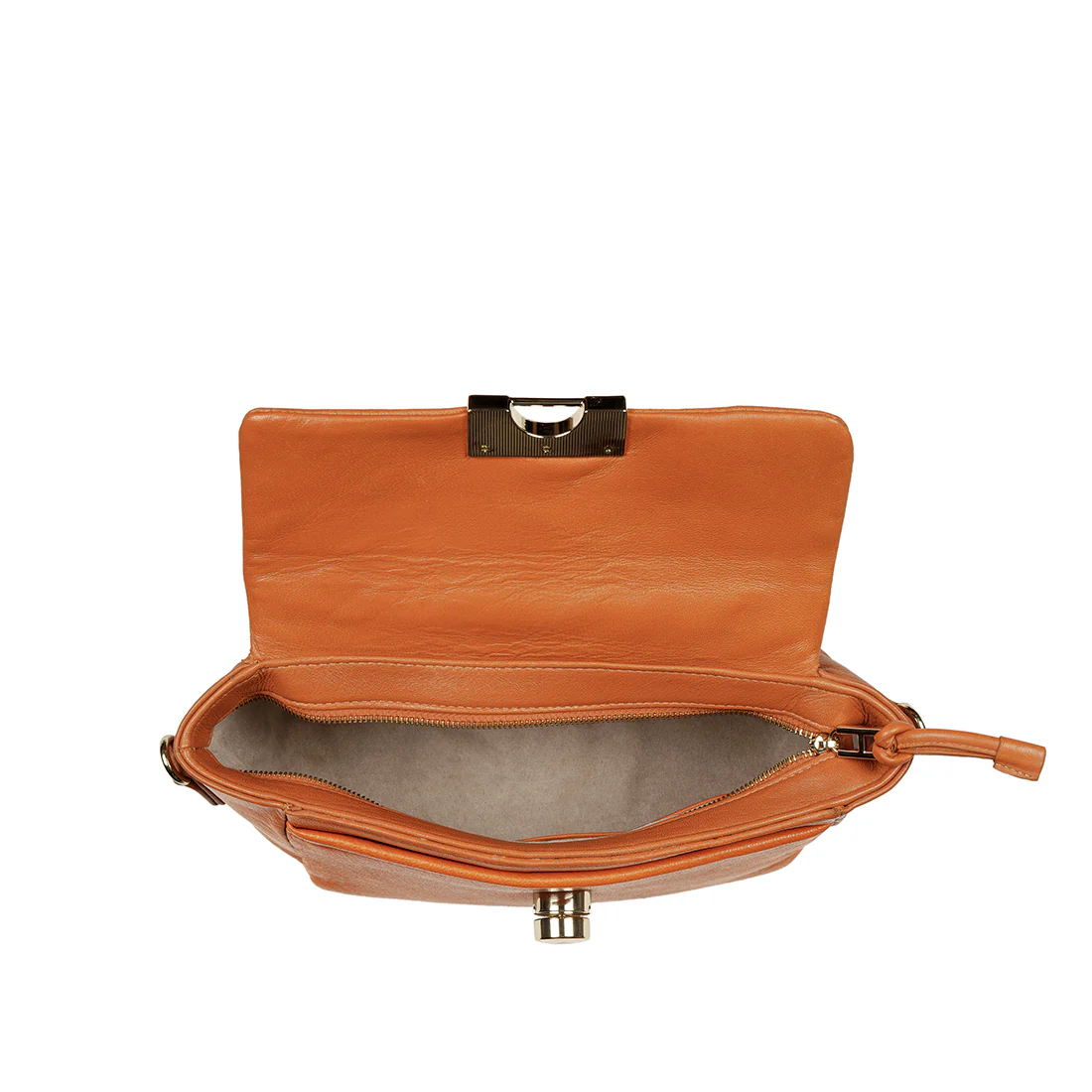 Milos-04 Orange Leather Shoulder Bag - Image 6