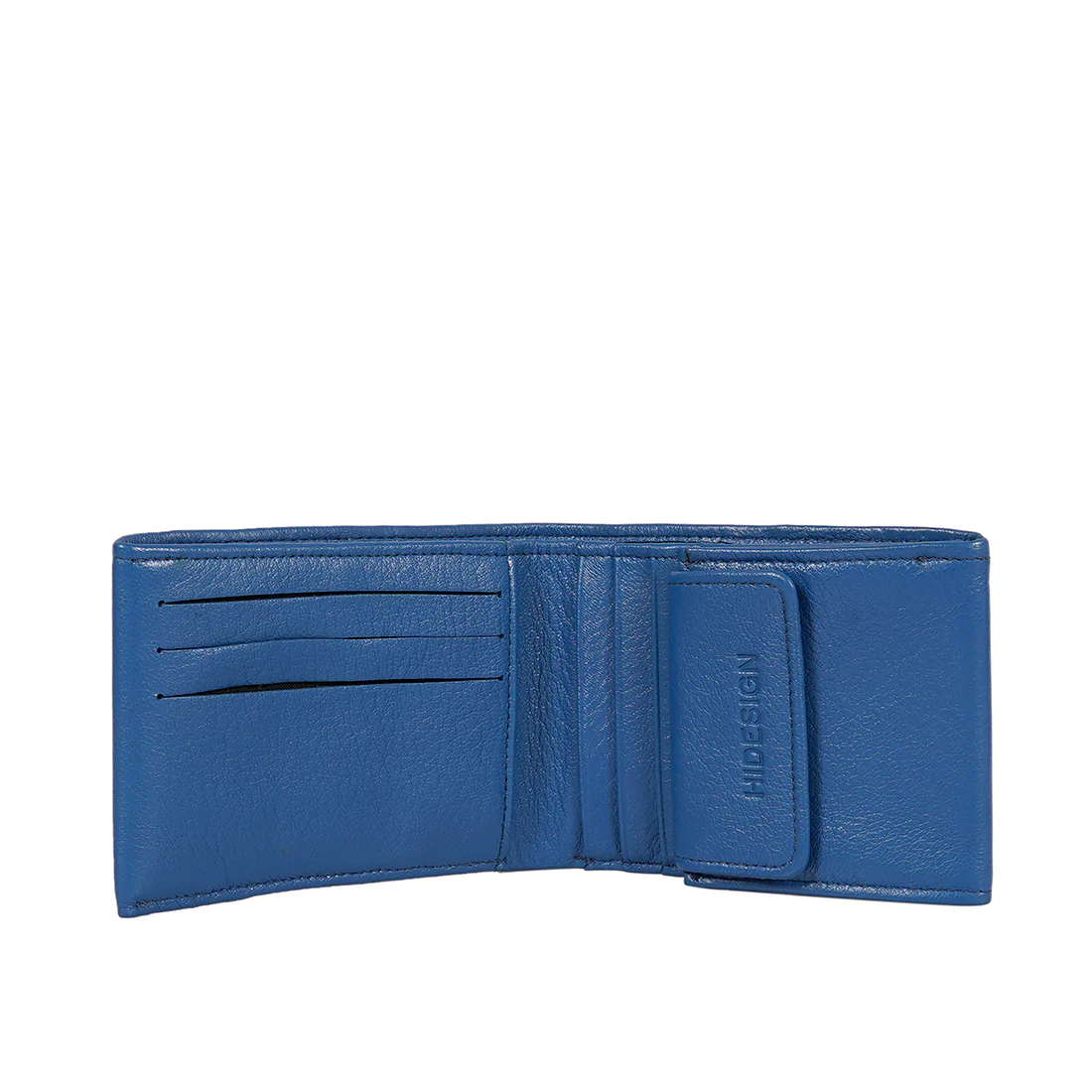 Milos W2 Blue Leather Bi-Fold Wallet - Image 3
