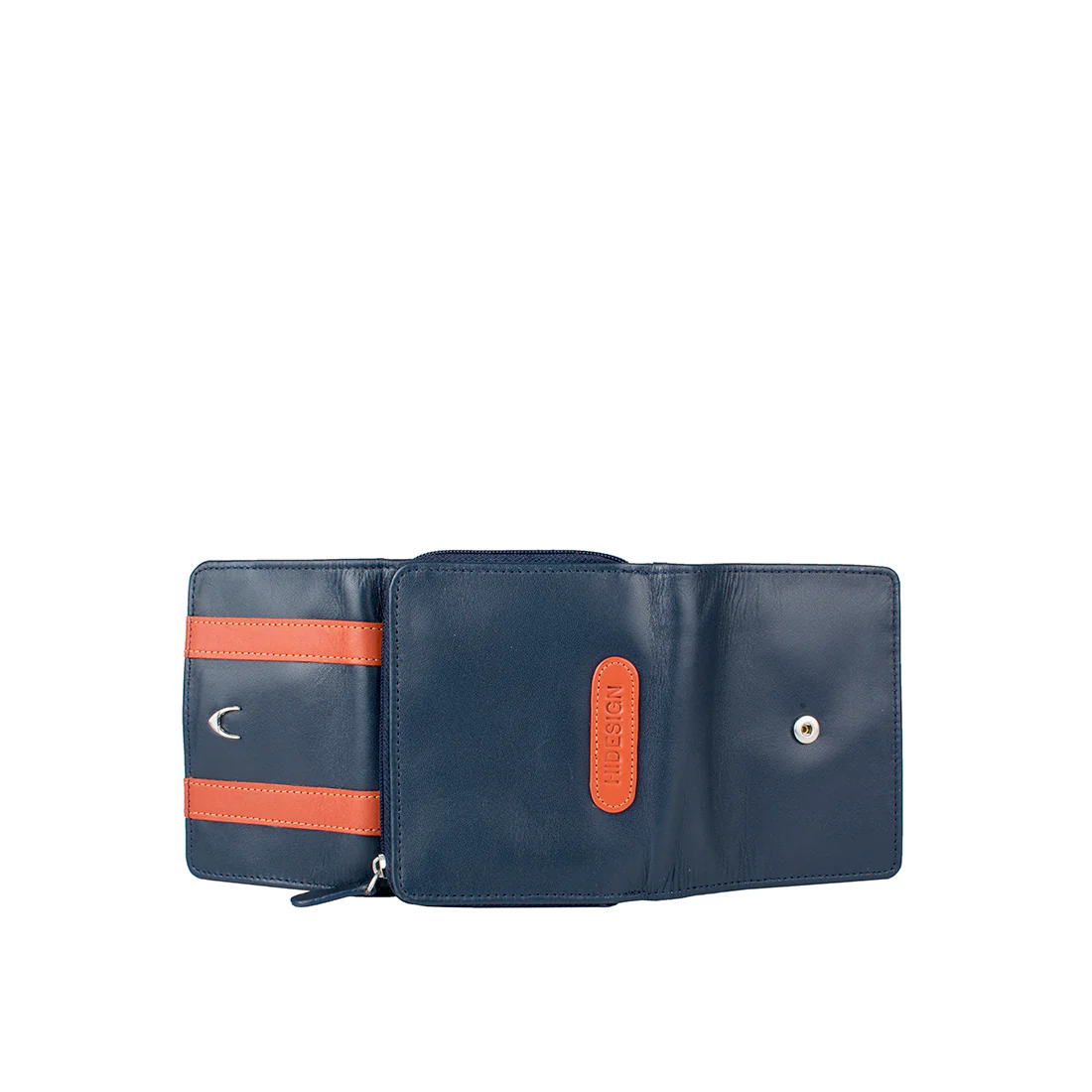 Missy W4  Blue Leather Trifold Wallet - Image 5