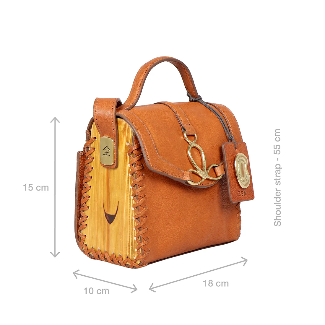 Mitzu 01 Orange Leather Sling Bag - Image 2