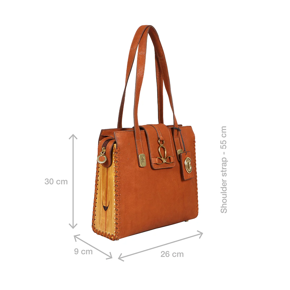 Mitzu 02 Orange Leather Tote Bag - Image 2