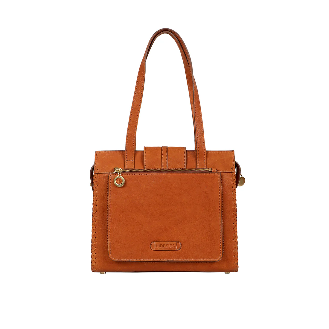 Mitzu 02 Orange Leather Tote Bag - Image 3