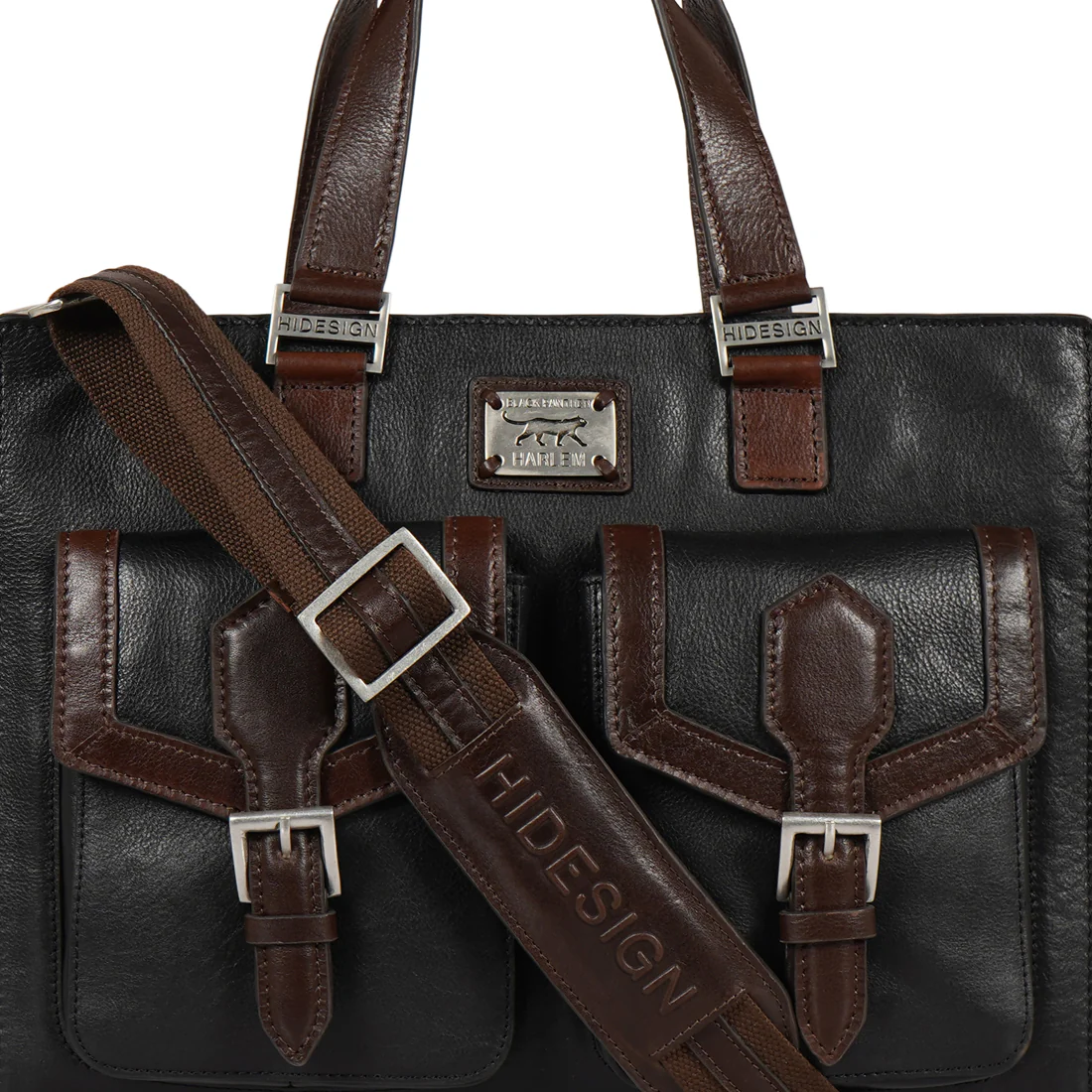 Mj 02 Black Leather  Briefcase - Image 6