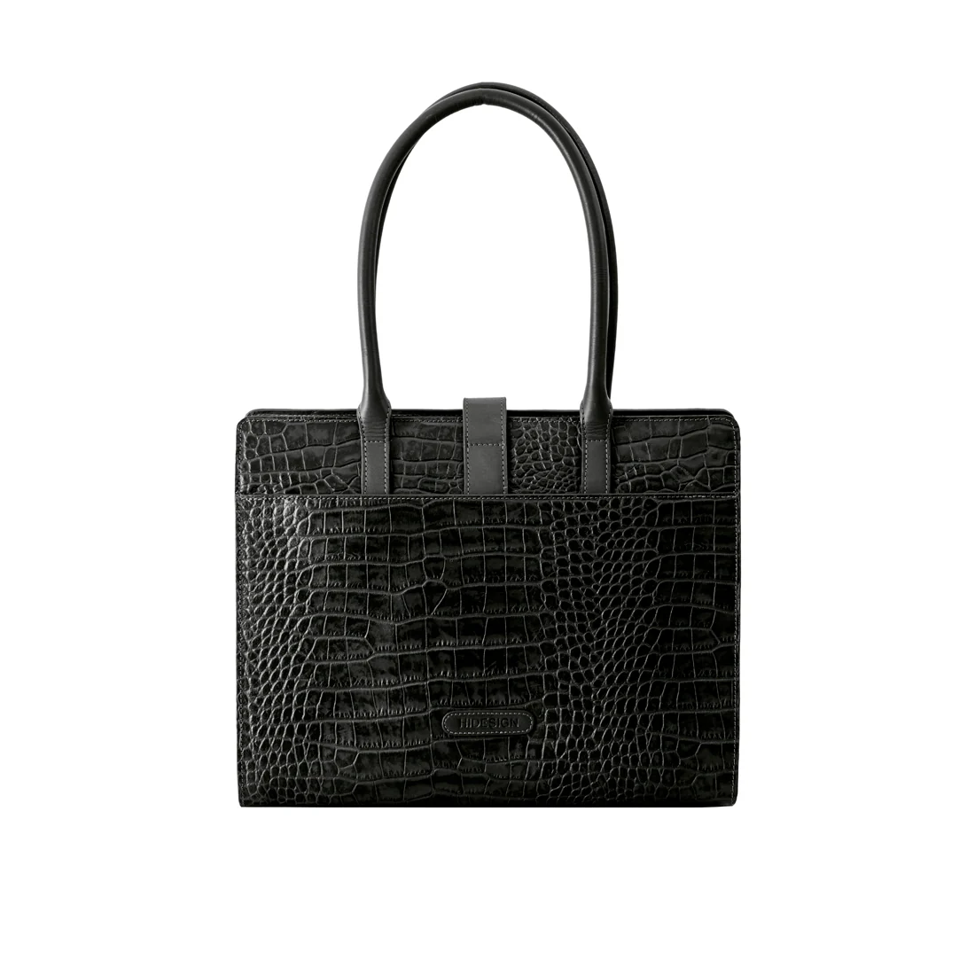 Mocha 02 Black Leather Tote Bag - Image 4