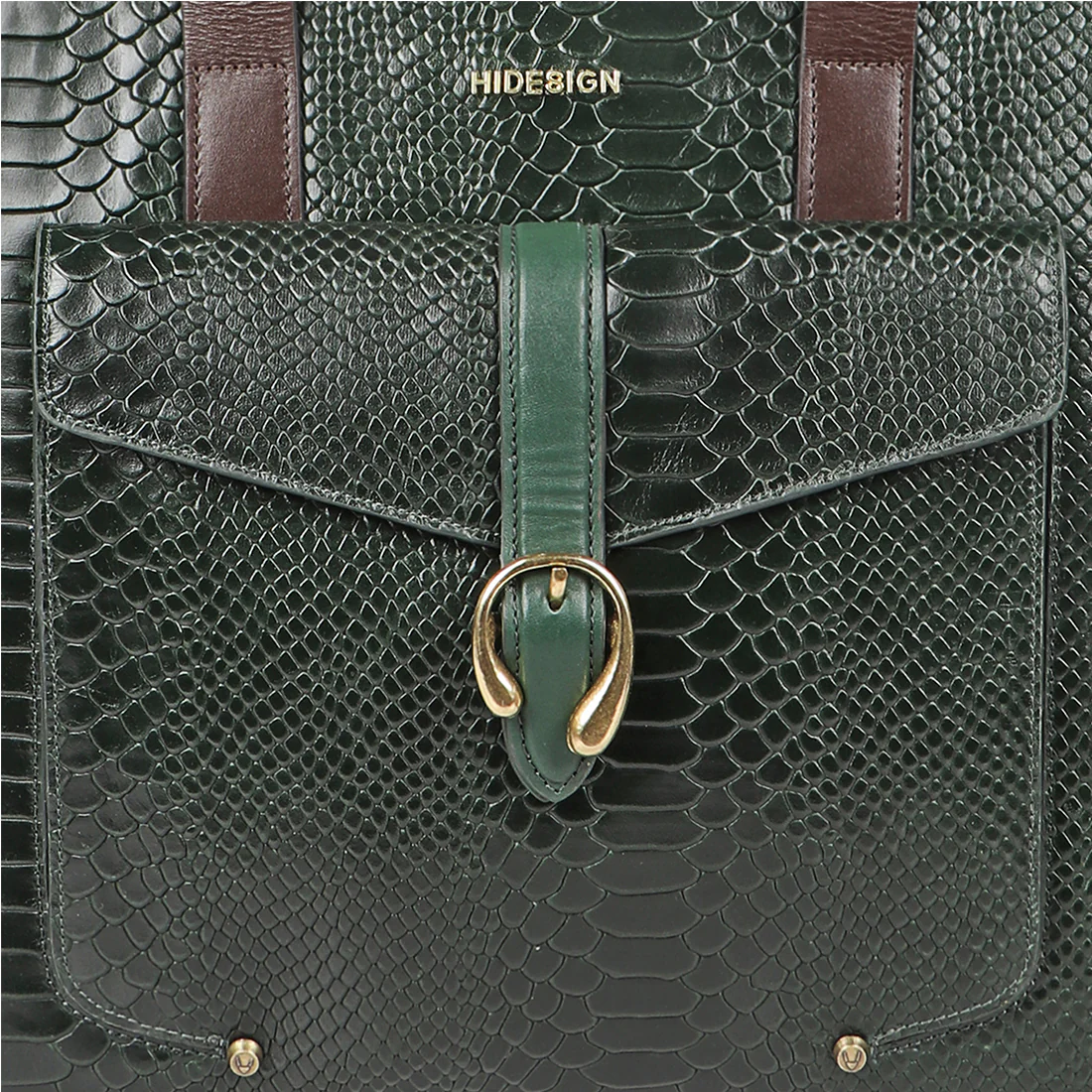 Modesto Green Leather Tote Bag - Image 6