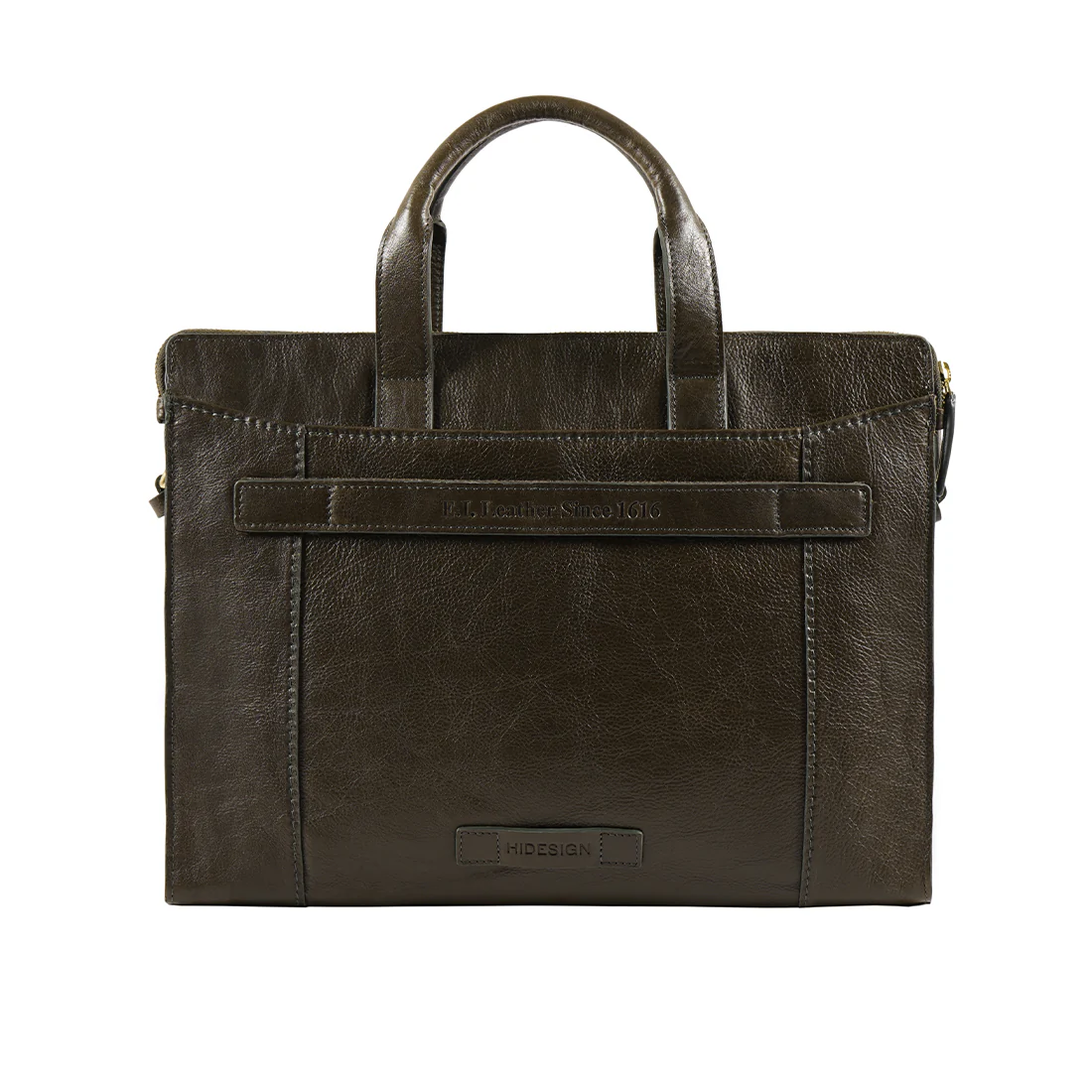 Mosaic 03 Green Leather Briefcase - Image 3