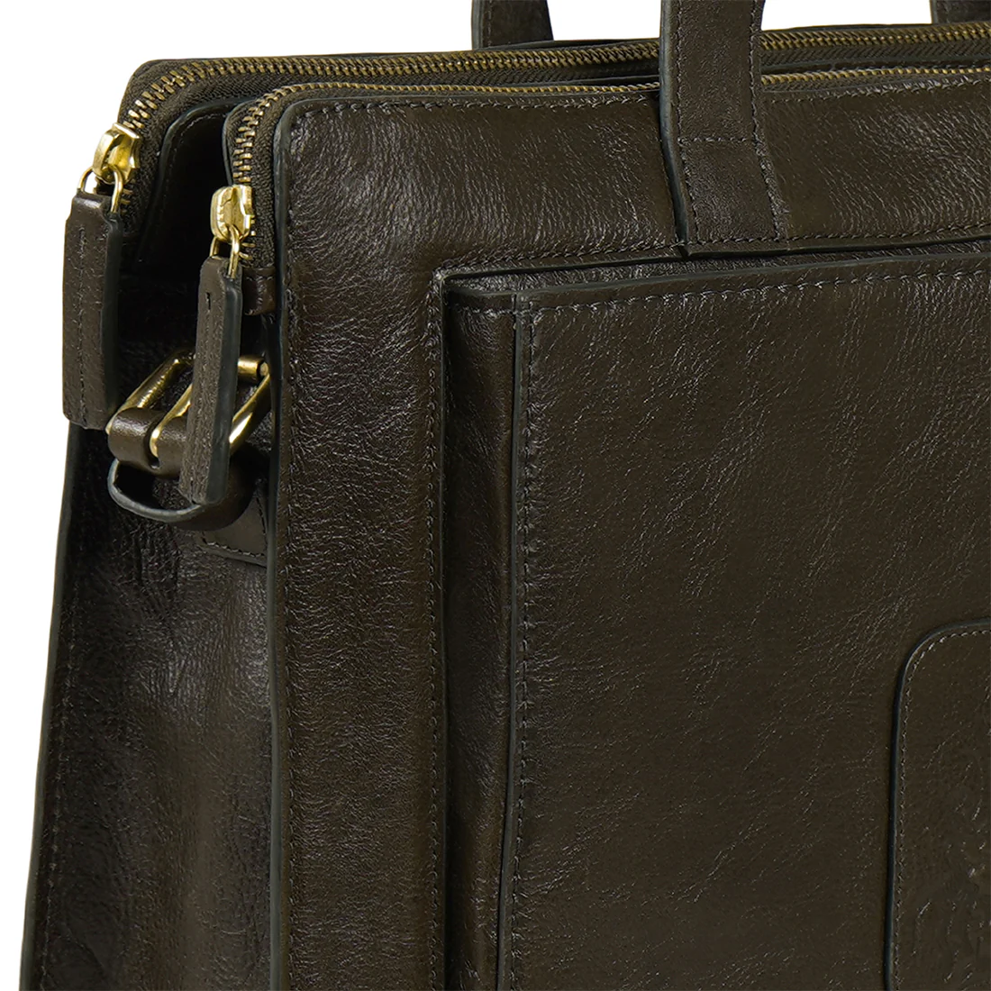 Mosaic 03 Green Leather Briefcase - Image 4