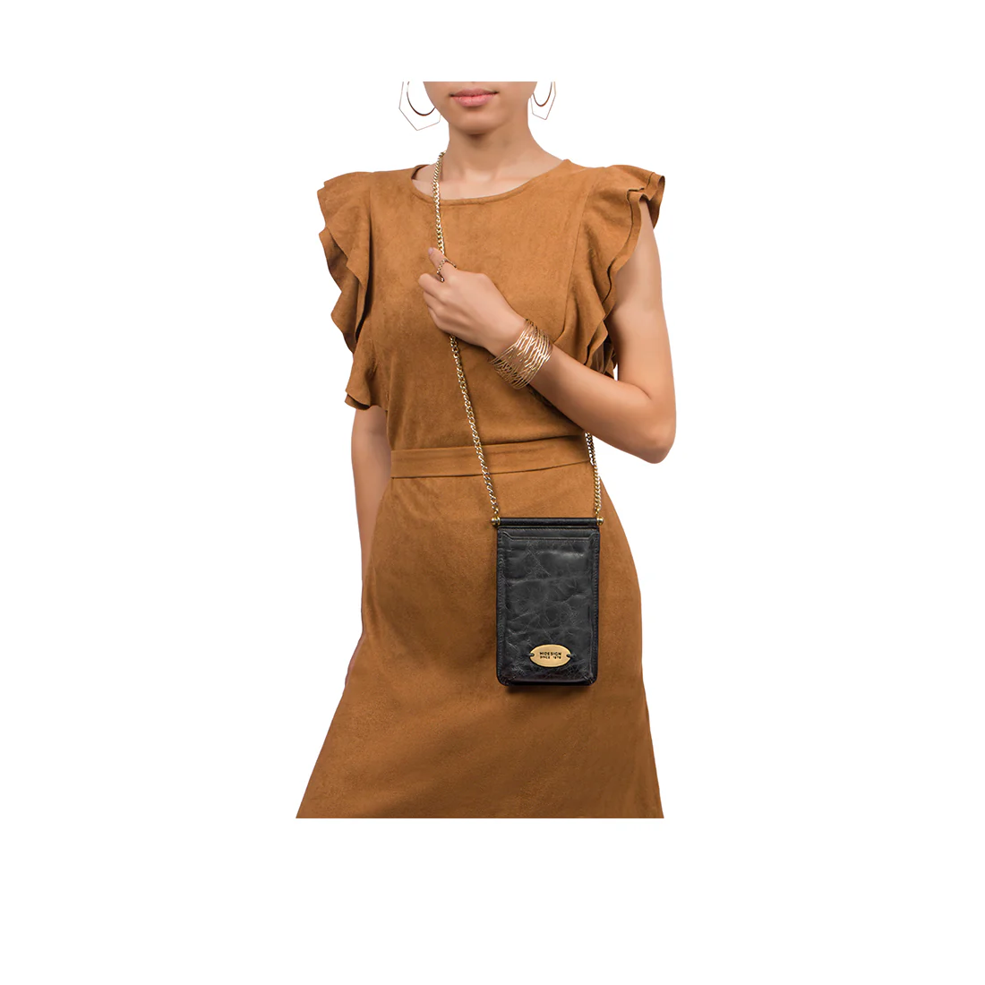 Mykonos Black Leather Sling Bag - Image 5