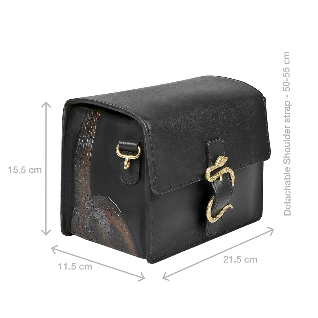 Naia 01 Black Leather Sling Bag - Image 3
