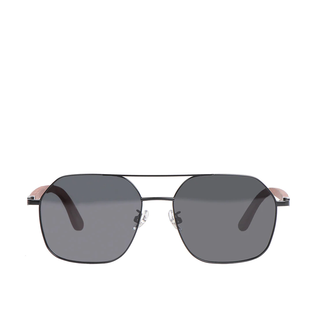 Napoli Unisex Black Hexagon Aviator Sunglasses - Image 4