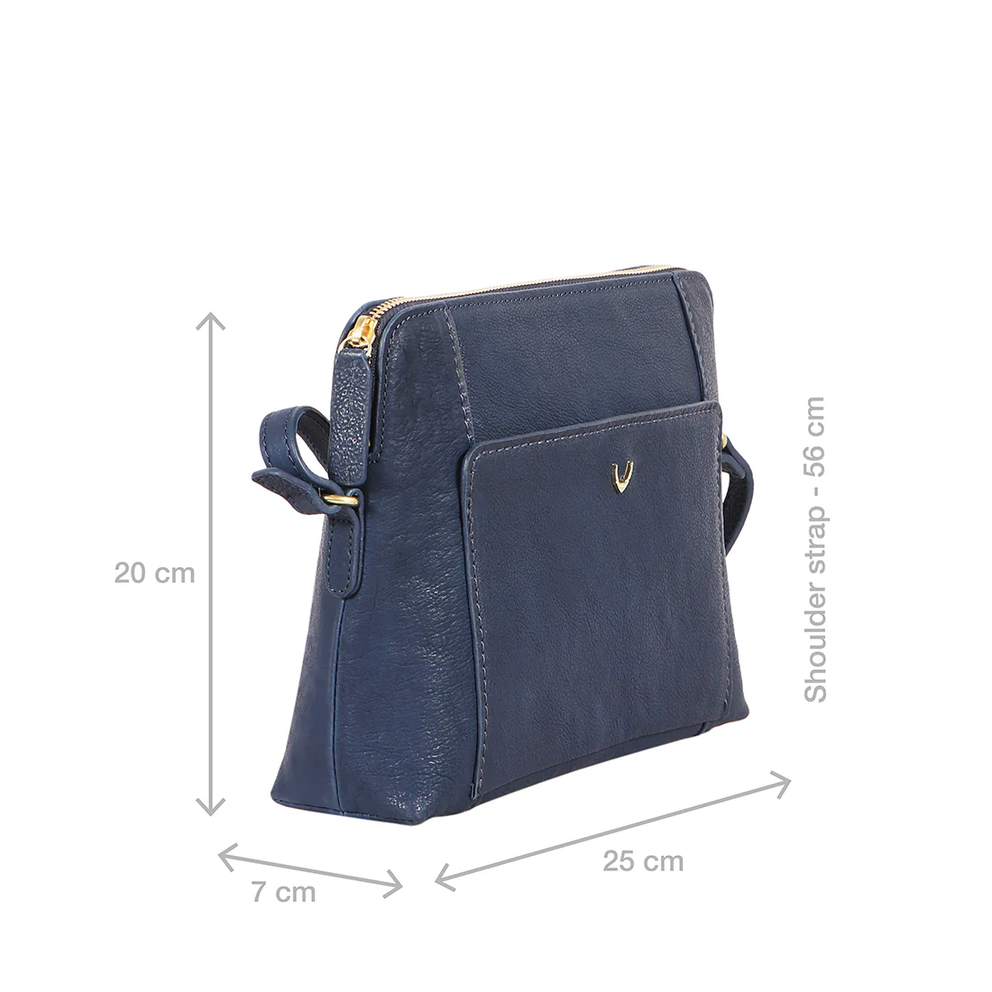 Navigli 02 Blue Leather Sling Bag - Image 3
