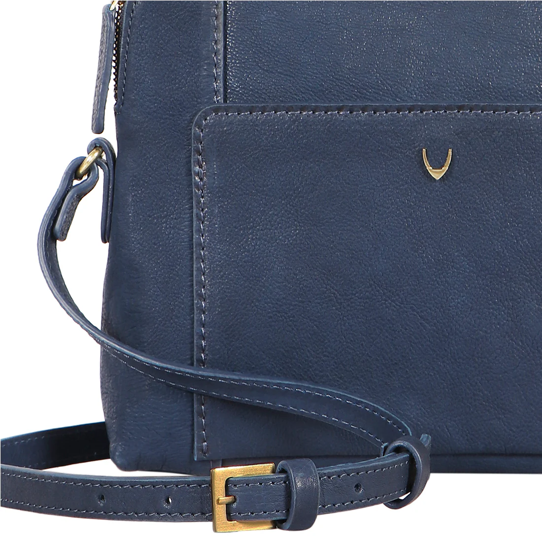 Navigli 02 Blue Leather Sling Bag - Image 5