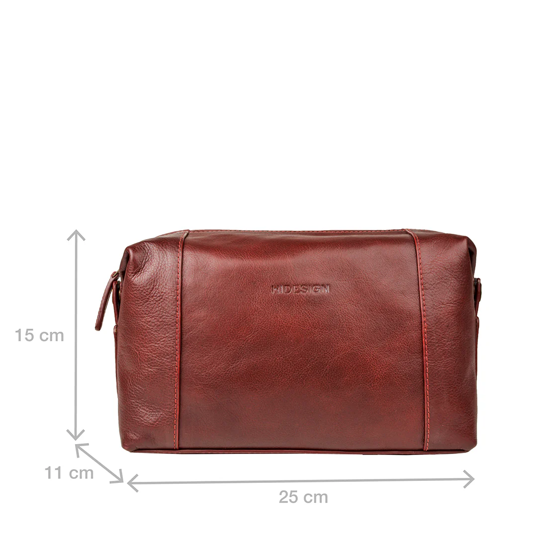 Nicholson 03 Red Leather Wash Bag - Image 2