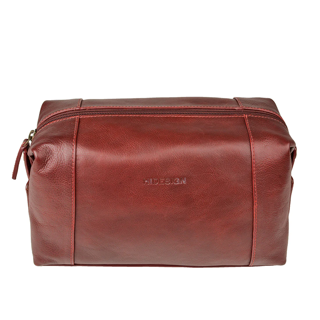 Nicholson 03 Red Leather Wash Bag - Image 5