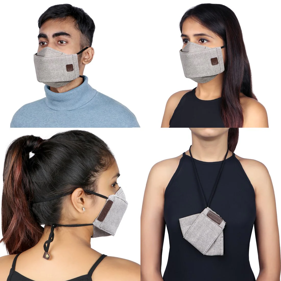 Ninja Brown Leather Face Mask - Image 7