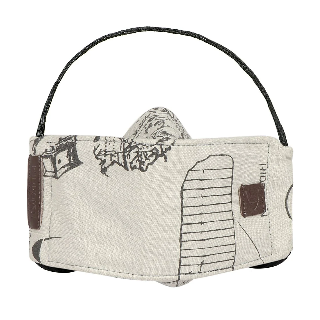 Ninja Grey Leather Face Mask - Image 2