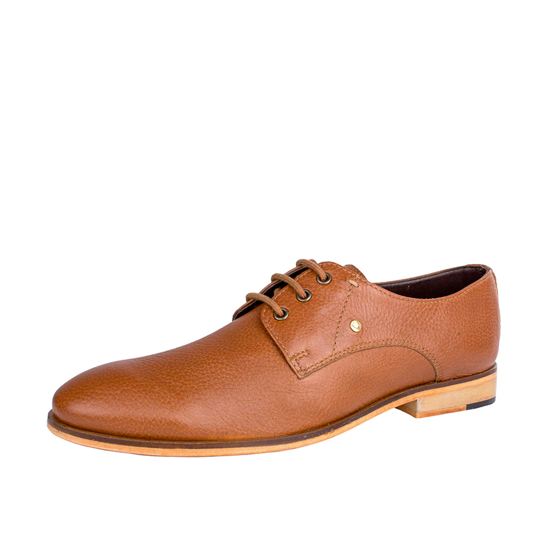 Norton Men's Tan Leather Derby Shoes - Image 2