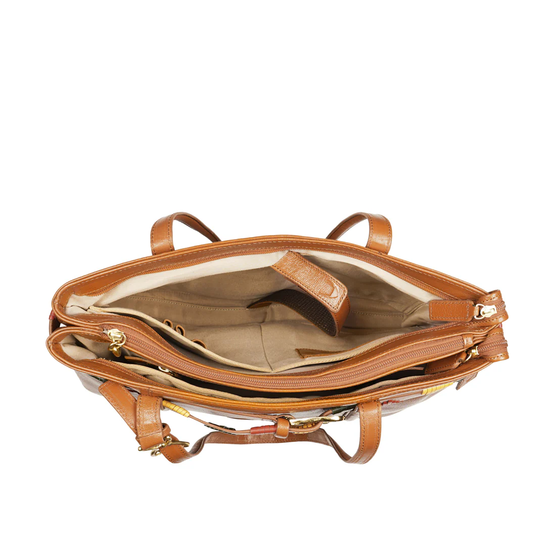 Oaxaca 02 Orange Leather Tote Bag - Image 7