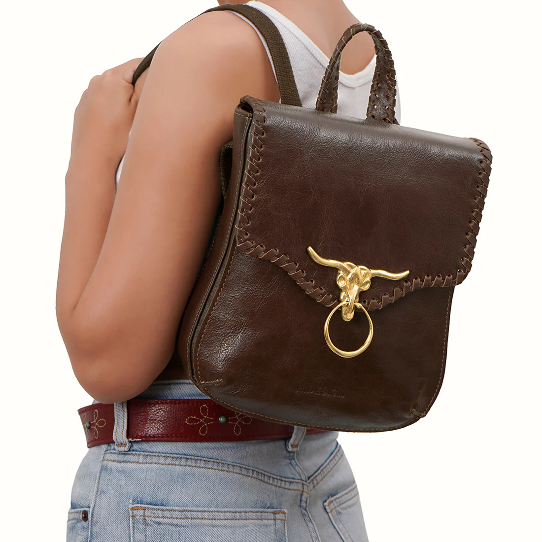 Oklahoma 03 Tan Leather Backpack - Image 2