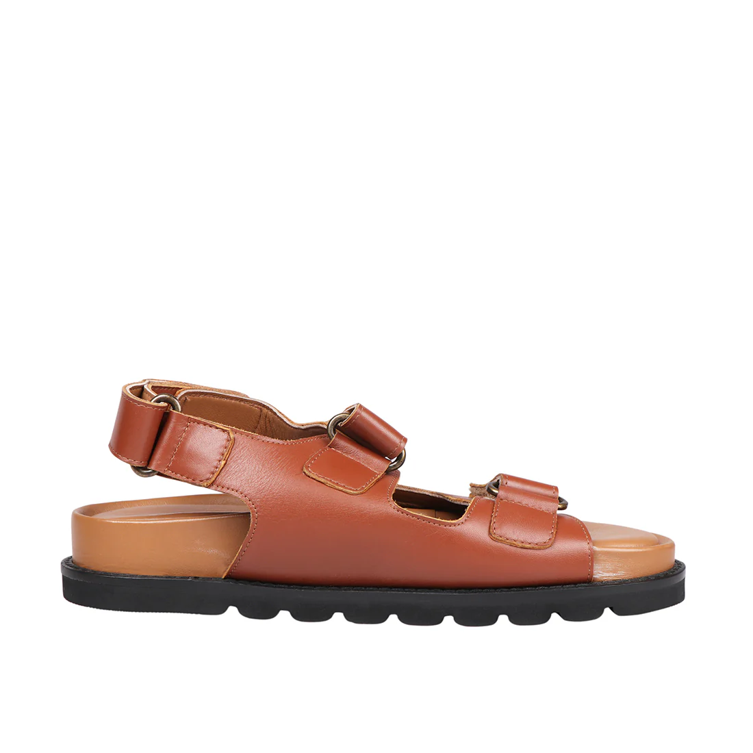 Olympus Women's Tan Leather Strap Sandals - Image 4