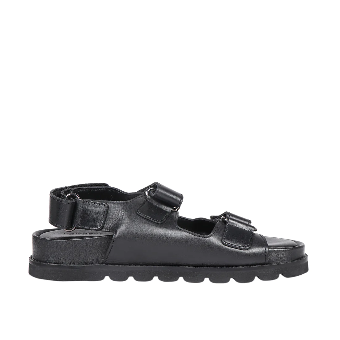 Olympus Women's Black Leather Strap Sandals - Image 3