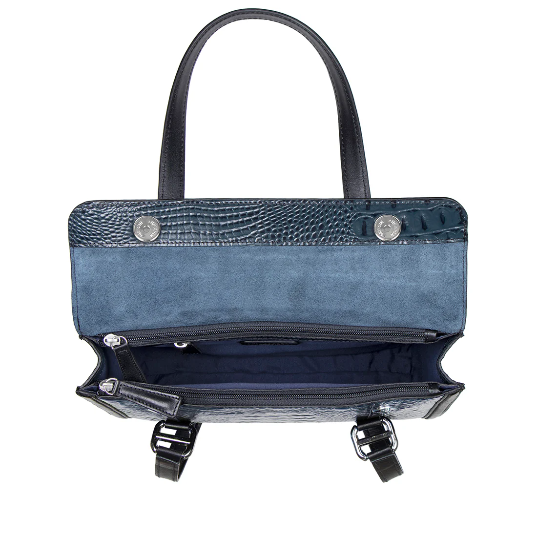 Orly-02 Blue Leather Shoulder Bag - Image 6