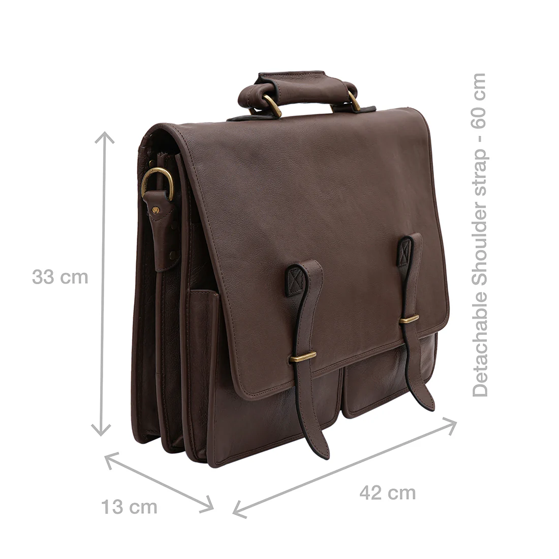 Parma Brown Leather Briefcase - Image 2