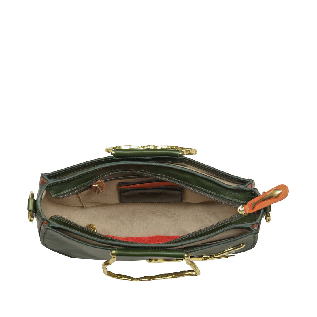 Parrot 01 Green Leather Shoulder Bag - Image 6
