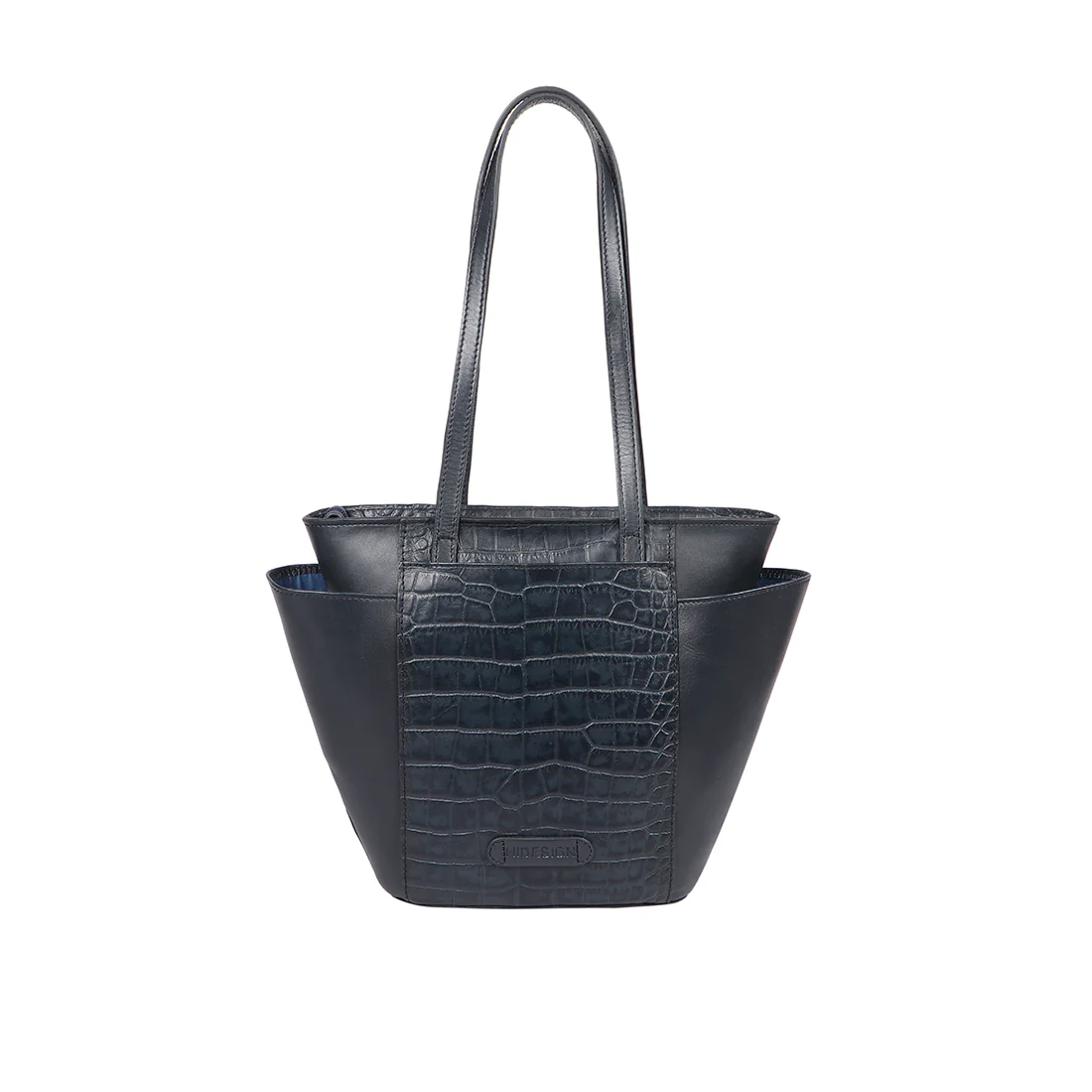 Peru 09 Blue Leather Tote Bag - Image 4
