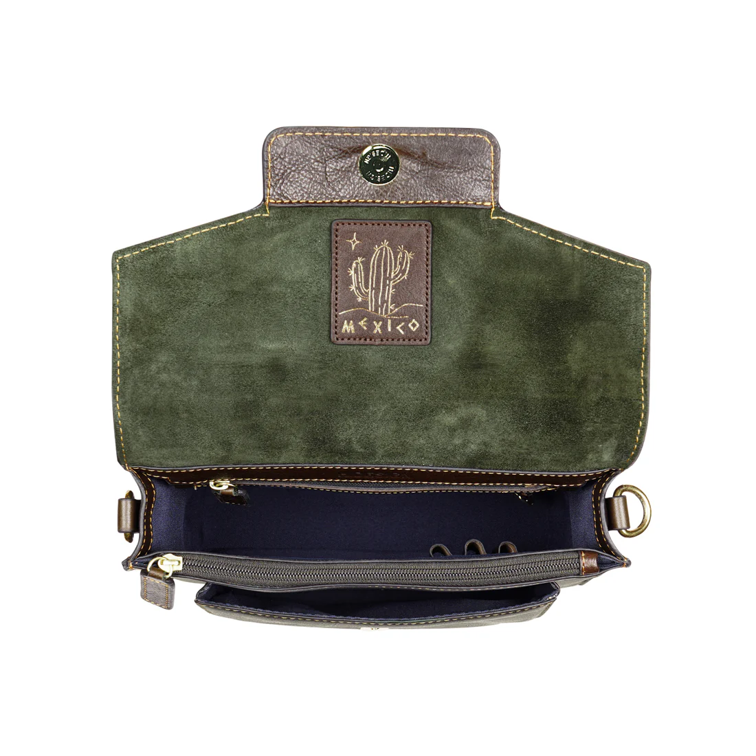 Peyote 02 Green Leather Sling Bag - Image 7
