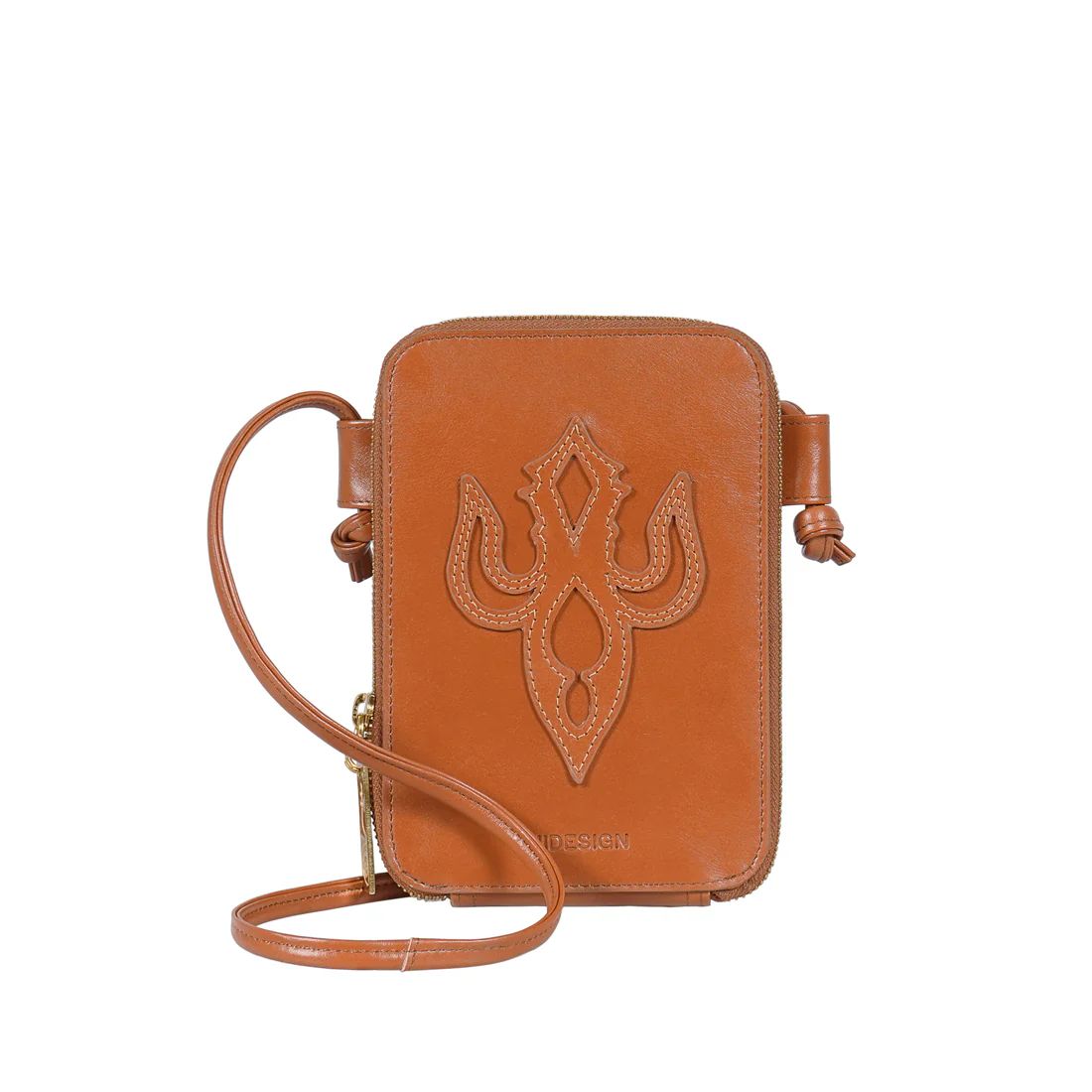 Peyote W2 Orange Leather Sling Wallet - Image 3