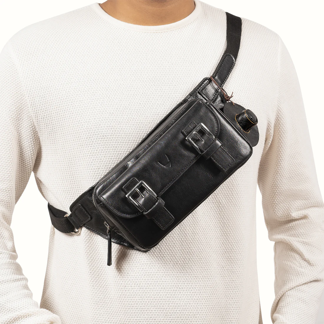Pisco 01 Black Leather Crossbody - Image 2