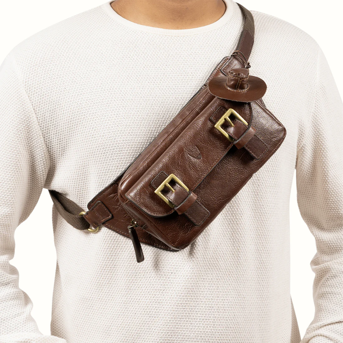 Pisco 01 Tan Leather Crossbody - Image 2