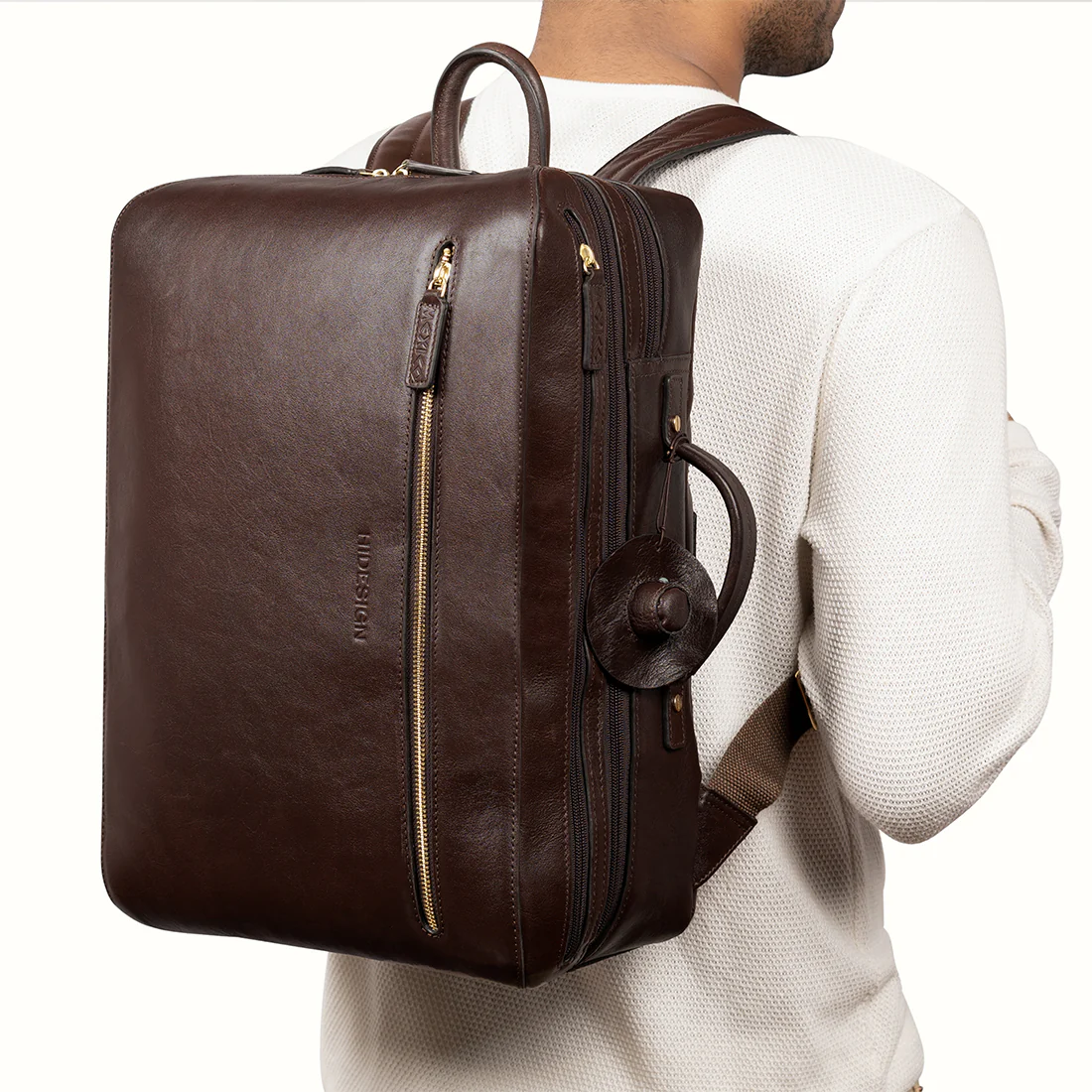 Pisco 02 Brown Leather Backpack - Image 2