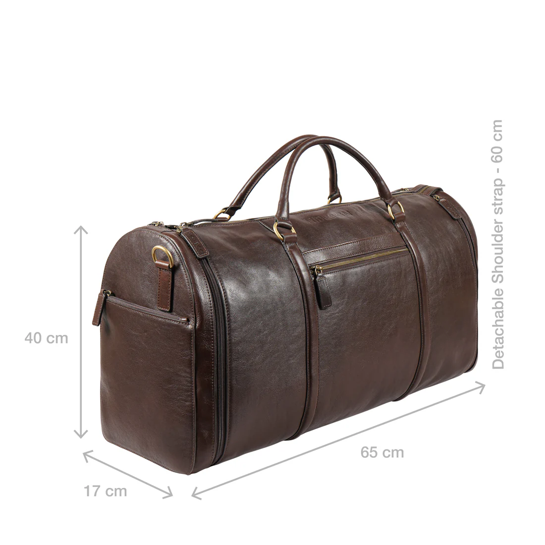 Pisco 03 Brown Leather Duffle Bag - Image 4