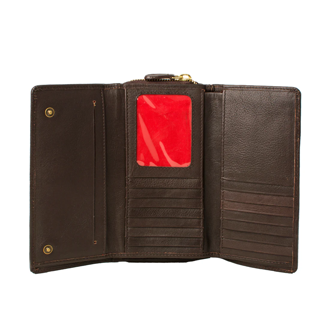 Polo W2 Brown Leather Trifold Wallet - Image 4