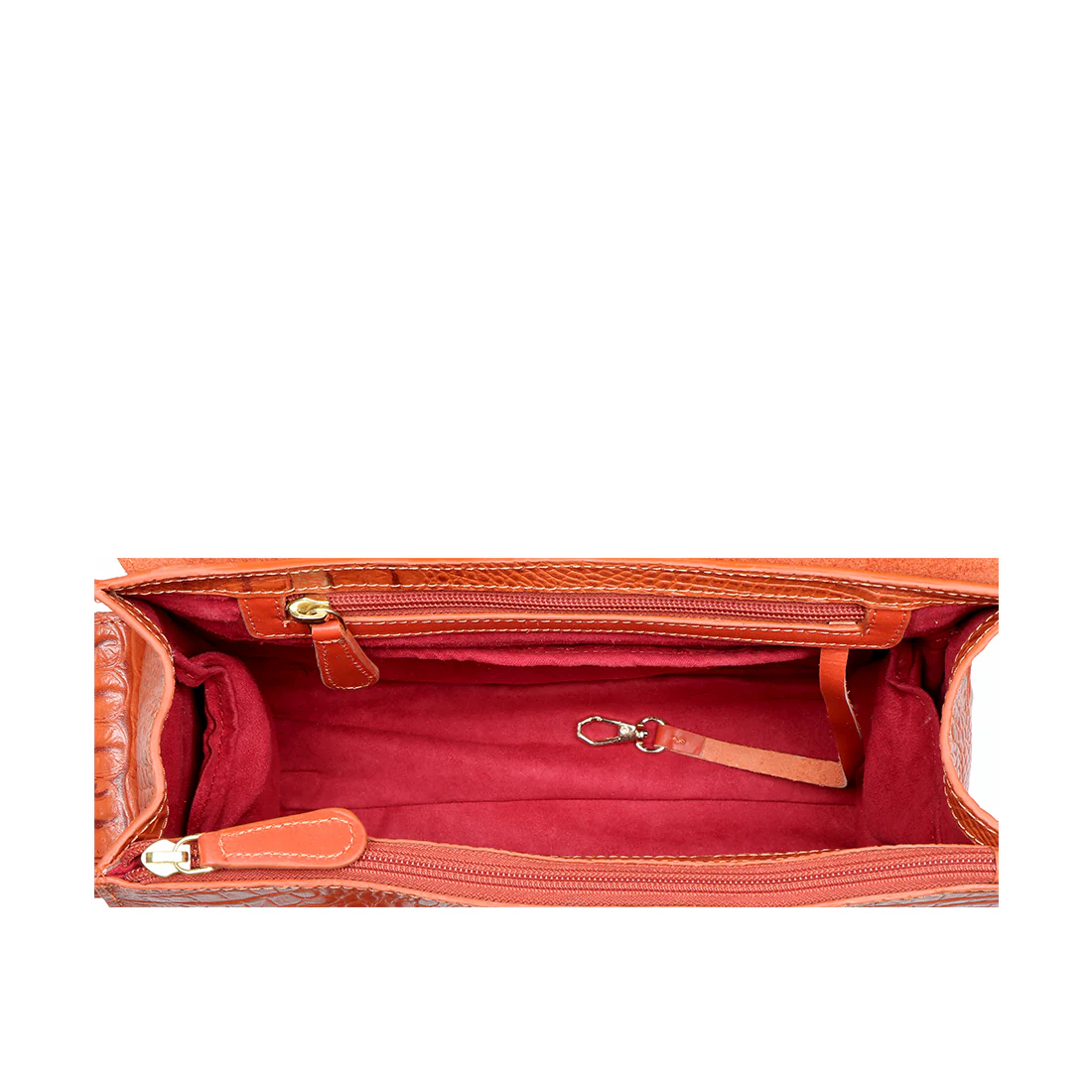 Punk 02 Orange Leather Shoulder Bag - Image 6
