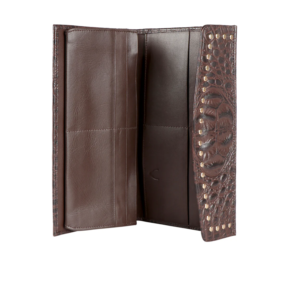 Punk W3  Brown Leather Trifold Wallet - Image 5