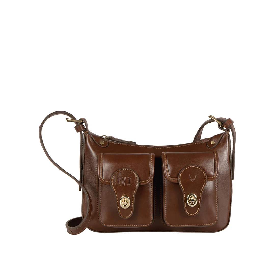 Pyne 01 Brown Leather Sling Bag - Image 3