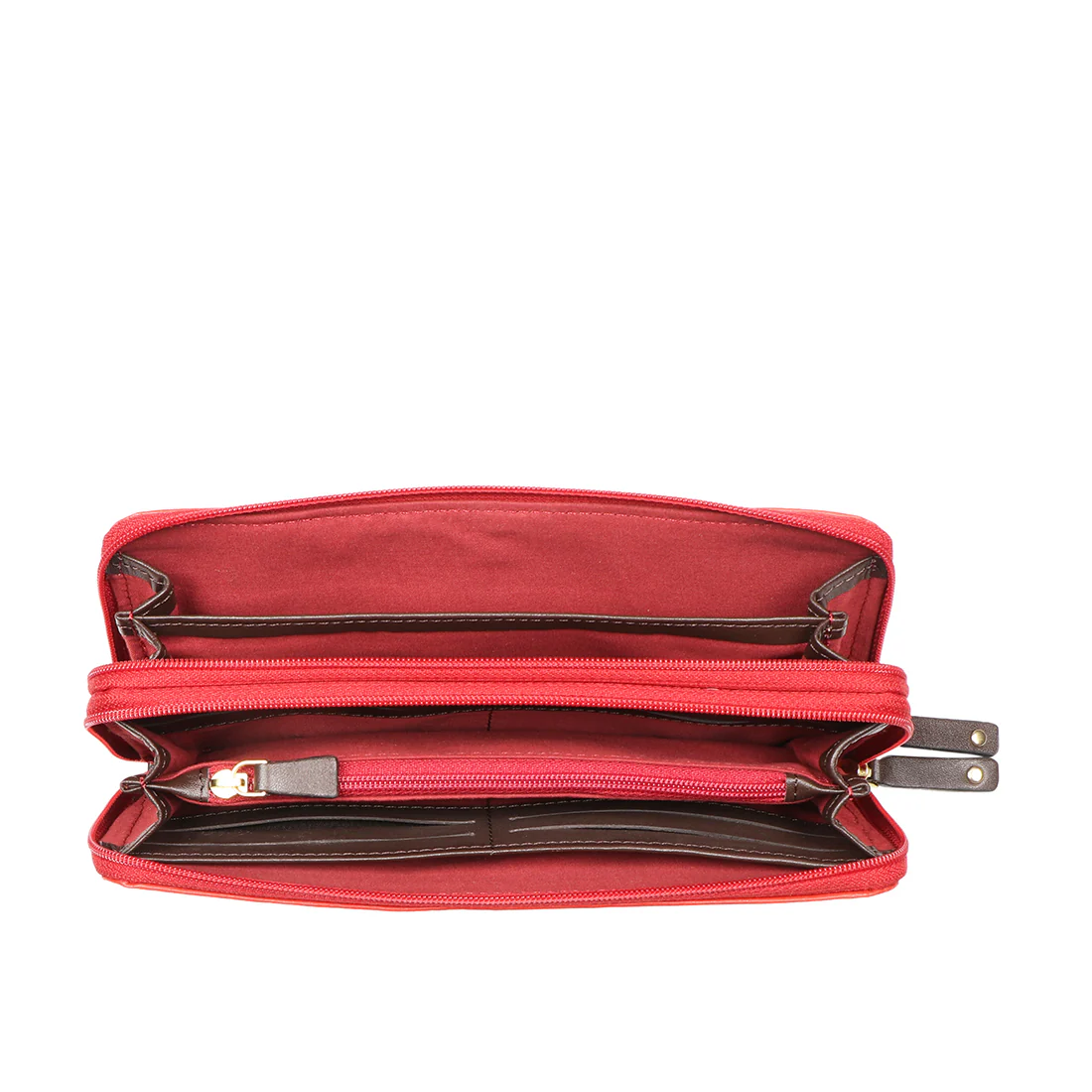 Redwood W2 Red Leather Double Zip Around Wallet - Image 4