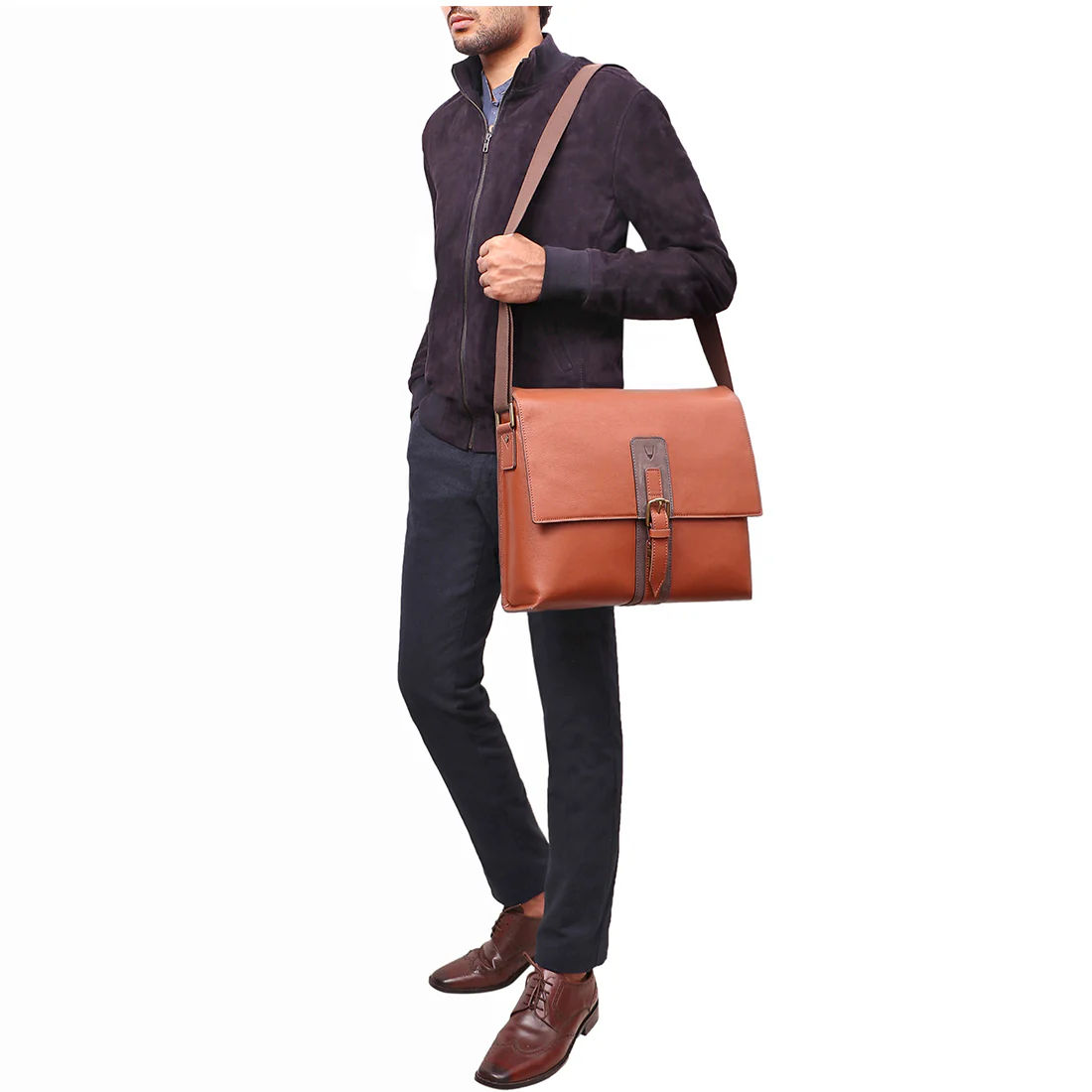 Regent 02 Tan Leather  Messenger Bag - Image 7