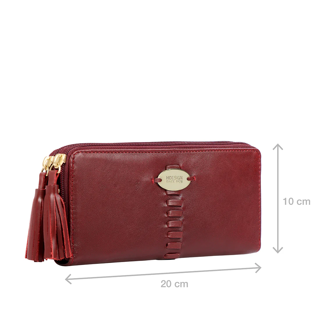 Rhubarb W1 Marsala Leather Double Zip Around Wallet - Image 3